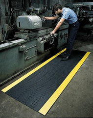 Wearwell - 30' Long x 2' Wide, Dry/Wet Environment, Anti-Fatigue Matting - Black, Vinyl with Vinyl Base, Beveled on 4 Sides - Caliber Tooling