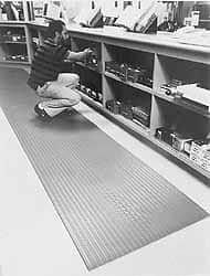 Wearwell - 60' Long x 6' Wide, Dry Environment, Anti-Fatigue Matting - Black, Vinyl with Vinyl Sponge Base, Rounded on 4 Sides - Caliber Tooling