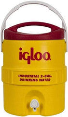 Igloo - 2 Gal Beverage Cooler - Plastic, Yellow/Red - Caliber Tooling