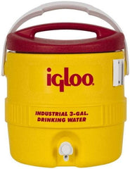 Igloo - 3 Gal Beverage Cooler - Plastic, Yellow/Red - Caliber Tooling