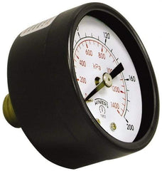 Winters - 1-1/2" Dial, 1/8 Thread, 0-100 Scale Range, Pressure Gauge - Center Back Connection Mount, Accurate to 3-2-3% of Scale - Caliber Tooling