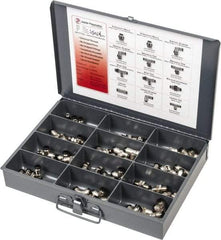 Value Collection - 36 Piece, Push to Connect Fitting Kit - Mixed Universal Threads, 12mm Tube - Caliber Tooling