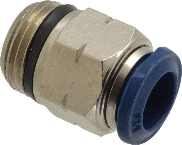 Value Collection - 3/8" Outside Diam, 3/8 Universal, Nickel Plated Brass Push-to-Connect Tube Male Connector - 250 Max psi, Tube to Universal Thread Connection, Buna O-Ring - Caliber Tooling