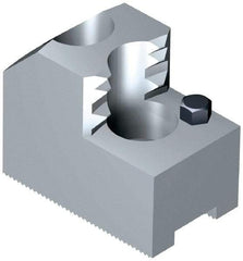 Schunk - 6" Max Chuck Diam Compatibility, Steel 1.5mm x 60° Serrated Hard Lathe Top Jaws - 12mm Groove Width, 35mm Wide x 1-7/8" High - Caliber Tooling