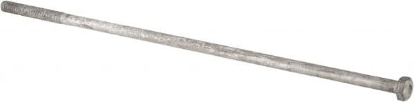 Value Collection - 7/8-9 Thread, 32mm Length Under Head, Steel Hex Head Bolt - Hot Dipped Galvanized Coated, UNC Thread, ASTM A307, Grade 2 - Caliber Tooling