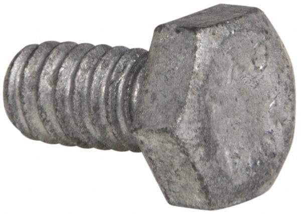 Value Collection - 1/4-20 Thread, 1/2" Length Under Head, Steel Hex Head Bolt - Hot Dipped Galvanized Coated, UNC Thread, ASTM A307, Grade 2 - Caliber Tooling