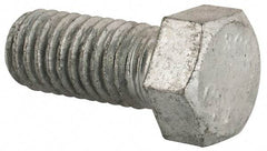 Value Collection - 7/16-14 Thread, 1" Length Under Head, Steel Hex Head Bolt - Hot Dipped Galvanized Coated, UNC Thread, ASTM A307, Grade 2 - Caliber Tooling