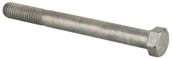 Value Collection - 7/16-14 Thread, 4-1/2" Length Under Head, Steel Hex Head Bolt - Hot Dipped Galvanized Coated, UNC Thread, ASTM A307, Grade 2 - Caliber Tooling