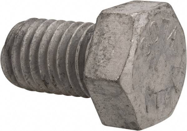 Value Collection - 5/8-11 Thread, 1" Length Under Head, Steel Hex Head Bolt - Hot Dipped Galvanized Coated, UNC Thread, ASTM A307, Grade 2 - Caliber Tooling