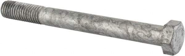 Value Collection - 5/8-11 Thread, 6" Length Under Head, Steel Hex Head Bolt - Hot Dipped Galvanized Coated, UNC Thread, ASTM A307, Grade 2 - Caliber Tooling