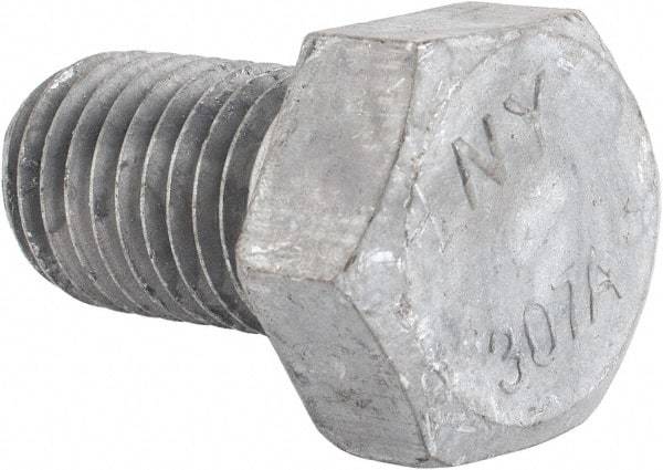 Value Collection - 3/4-10 Thread, 1-1/4" Length Under Head, Steel Hex Head Bolt - Hot Dipped Galvanized Coated, UNC Thread, ASTM A307, Grade 2 - Caliber Tooling