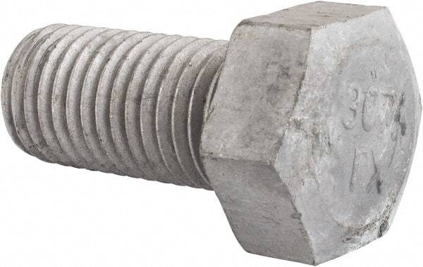 Value Collection - 7/8-9 Thread, 1-3/4" Length Under Head, Steel Hex Head Bolt - Hot Dipped Galvanized Coated, UNC Thread, ASTM A307, Grade 2 - Caliber Tooling