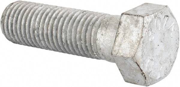 Value Collection - 7/8-9 Thread, 3" Length Under Head, Steel Hex Head Bolt - Hot Dipped Galvanized Coated, UNC Thread, ASTM A307, Grade 2 - Caliber Tooling