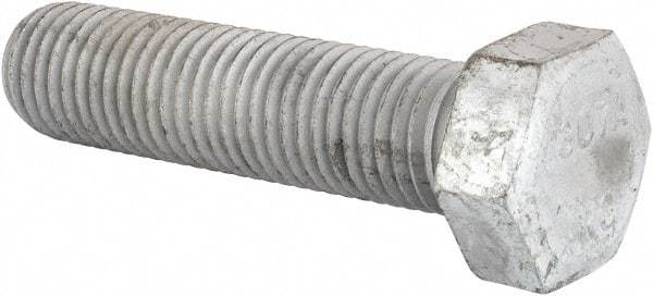 Value Collection - 7/8-9 Thread, 3-1/2" Length Under Head, Steel Hex Head Bolt - Hot Dipped Galvanized Coated, UNC Thread, ASTM A307, Grade 2 - Caliber Tooling