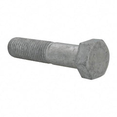 Value Collection - 7/8-9 Thread, 4" Length Under Head, Steel Hex Head Bolt - Hot Dipped Galvanized Coated, UNC Thread, ASTM A307, Grade 2 - Caliber Tooling