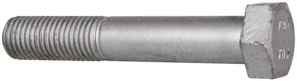 Value Collection - 1-8 Thread, 6" Length Under Head, Steel Hex Head Bolt - Hot Dipped Galvanized Coated, UNC Thread, ASTM A307, Grade 2 - Caliber Tooling