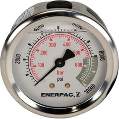 Enerpac - Hydraulic Pressure Gages & Adapters Type: Glycerine Filled Pressure Rating: 10000 - Caliber Tooling