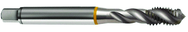 M2x0.40 6H 3-Flute Cobalt Yellow Ring Semi-Bottoming 40 degree Spiral Flute Tap-Bright - Caliber Tooling