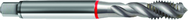 M2.5x0.45 6H 3-Flute Cobalt Red Ring Semi-Bottoming 40 degree Spiral Flute Tap-Bright - Caliber Tooling