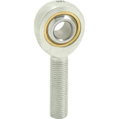 Tritan - 3/16" ID, 1-9/16" Max OD, 1,174 Lb Max Static Cap, Male Spherical Rod End - 10-32 LH, 5/16" Shank Diam, 3/4" Shank Length, Zinc Plated Carbon Steel with Sintered Oil Impregnated Bronze Raceway - Caliber Tooling