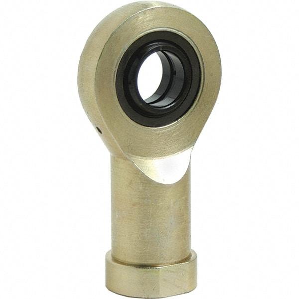 Tritan - 0.4724" ID, 2-1/8" Max OD, 5,508 Lb Max Static Cap, Female Spherical Rod End - M12 RH, 0.3937" Shank Diam, 0.9055" Shank Length, Zinc Plated Carbon Steel with 52100/MoS2 Coated Raceway - Caliber Tooling