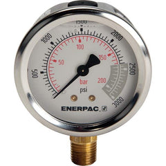 Enerpac - Hydraulic Pressure Gages & Adapters Type: Glycerine Filled Pressure Rating: 3000 - Caliber Tooling