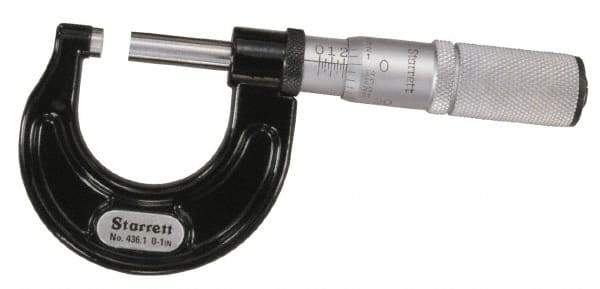 Starrett - 75 to 100mm Range, 0.01mm Graduation, Mechanical Outside Micrometer - Ratchet Stop Thimble, Accurate to 0.004mm - Caliber Tooling