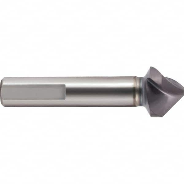 Guhring - 19mm Head Diam, 10mm Shank Diam, 3-Flute 90° Cobalt Countersink - Caliber Tooling