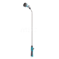 Garden Hose Spray Nozzles; Type: Watering Wand; Style: Thumb Control; Material: Plastic; Metal; Color: Aqua; Thread Size (Inch): 3/4; Description: 7-Pattern Watering Wand; Description: 7-Pattern Watering Wand