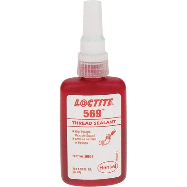 Loctite - 50 mL Bottle, Red Low Strength Threadlocker - Series 569 - Caliber Tooling