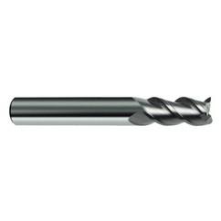 1/4" Dia. - 2-1/2" OAL - 45° Helix Bright Carbide End Mill - 3 FL - Caliber Tooling