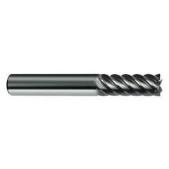 3/8" Dia. - 2-1/2" OAL - 45° Helix Bright Carbide End Mill - 6 FL - Caliber Tooling