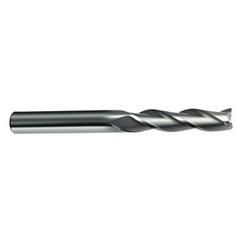 8mm Dia. - 100mm OAL - 45° Helix Bright Carbide End Mill - 2 FL - Caliber Tooling