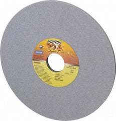 Norton - 8" Diam x 1-1/4" Hole x 1/4" Thick, L Hardness, 80 Grit Surface Grinding Wheel - Aluminum Oxide, Type 1, Medium Grade, 3,600 Max RPM, Vitrified Bond, No Recess - Caliber Tooling