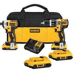 DeWALT - 20 Volt Cordless Tool Combination Kit - Includes 1/2" Brushless Hammer Drill & 1/4" 3-Speed Brushless Impact Driver, Lithium-Ion Battery Included - Caliber Tooling