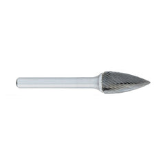 ‎SG-3 -3/8 × 3/4 LOC × 1/4 Shank × 2 OAL Pointed Tree Carbide Medium Right Hand Spiral Burr - Caliber Tooling