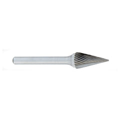 ‎SM-3 -1/4 × 1 LOC × 1/4 Shank × 2 OAL Pointed Tree Carbide Medium Right Hand Spiral Burr - Caliber Tooling