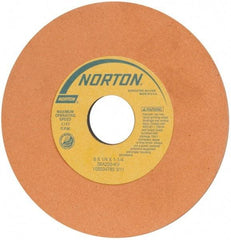 Norton - 6" Diam x 1-1/4" Hole x 1/4" Thick, K Hardness, 220 Grit Surface Grinding Wheel - Aluminum Oxide, Very Fine Grade, 4,140 Max RPM, Vitrified Bond - Caliber Tooling