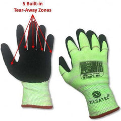 Tilsatec - Size L (9), ANSI Cut Lvl A4, Puncture Lvl 3, Abrasion Lvl 4, Micro-Foam Nitrile Coated Cut & Puncture Resistant Gloves - Caliber Tooling