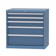 LISTA - 4 Drawer, 124 Compartment Bright Blue Steel Modular Storage Cabinet - Caliber Tooling