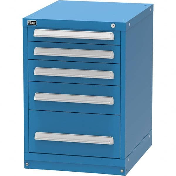 Vidmar - 5 Drawer, 45 Compartment Bright Blue Steel Modular Storage Cabinet - Caliber Tooling