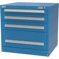 Vidmar - 4 Drawer, 344 Compartment Bright Blue Steel Modular Storage Cabinet - Exact Industrial Supply