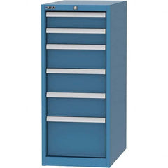 LISTA - 6 Drawer, 45 Compartment Bright Blue Steel Modular Storage Cabinet - Caliber Tooling