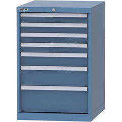 LISTA - 7 Drawer, 99 Compartment Bright Blue Steel Modular Storage Cabinet - Caliber Tooling