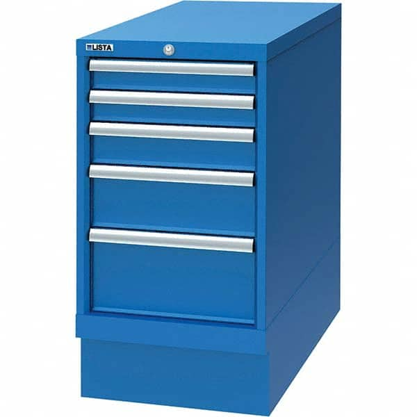 LISTA - 5 Drawer, 24 Compartment Bright Blue Steel Modular Storage Cabinet - Caliber Tooling