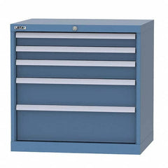 LISTA - 4 Drawer, 124 Compartment Bright Blue Steel Modular Storage Cabinet - Caliber Tooling