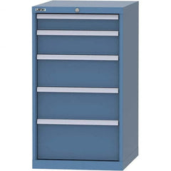 LISTA - 5 Drawer, 99 Compartment Bright Blue Steel Modular Storage Cabinet - Caliber Tooling