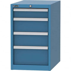 LISTA - 4 Drawer, 45 Compartment Bright Blue Steel Modular Storage Cabinet - Caliber Tooling