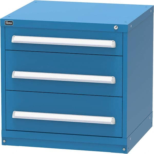 Vidmar - 3 Drawer Bright Blue Steel Modular Storage Cabinet - Caliber Tooling