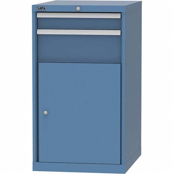 LISTA - 4 Drawer, 99 Compartment Bright Blue Steel Modular Storage Cabinet - Caliber Tooling